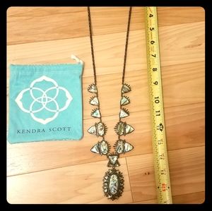 Kendra Scott long black and abalone necklace